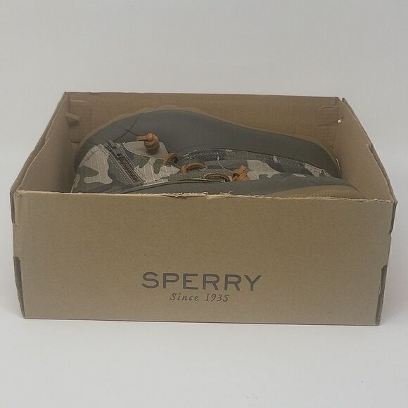 Sperry Saltwater Duck Boots Size 7.5 Olive Camo Wool Blend Upper - Picture 7 of 7